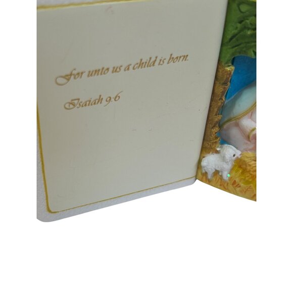 Mini Holy Bible Nativity Scene Ornament With Isaiah 9:6 Verse Vintage Hallmark - Picture 3 of 7